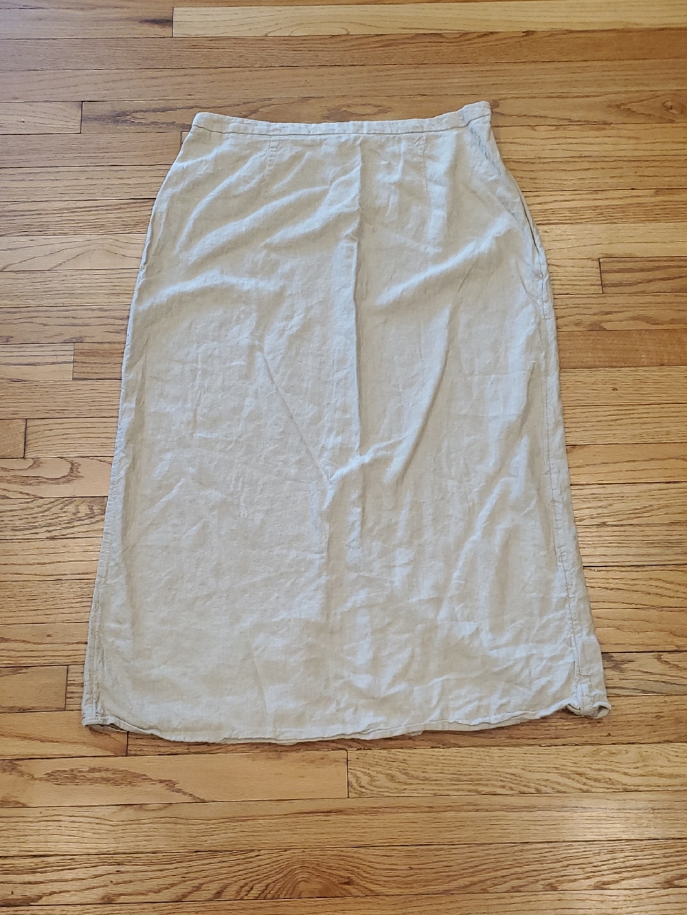 Old Navy Light Beige Linen Midi Skirt